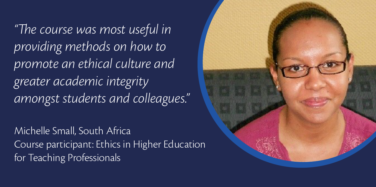 Ethics in Higher Education course testimonial